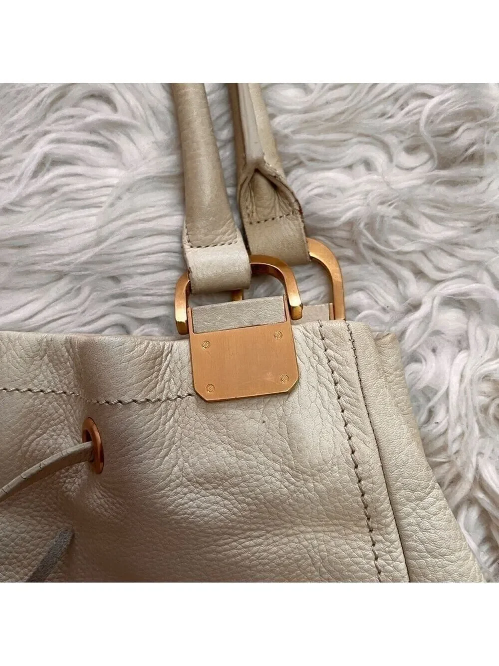 Pelle Studio Women’s Winter White Fandango Leather Handbag